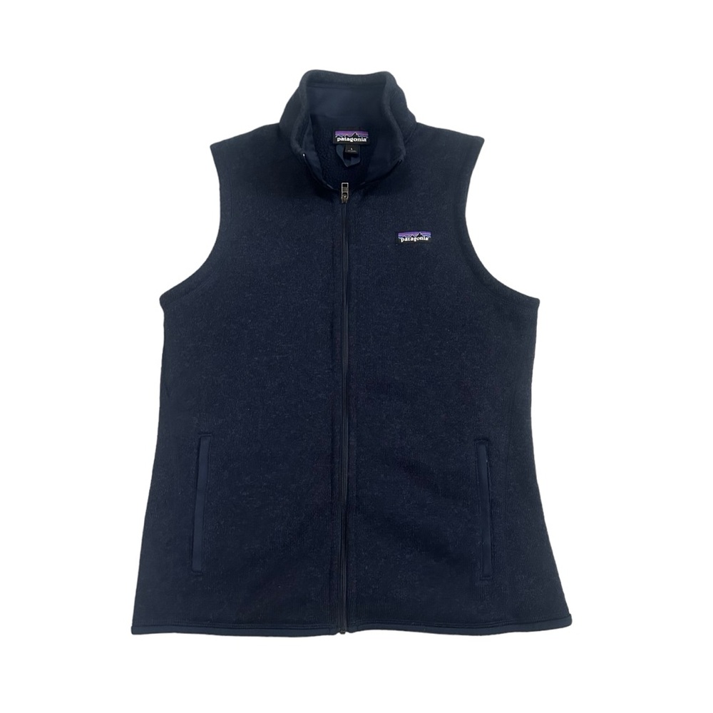 Patagonia Womens Large Better Sweater Fleece Vest Black Full Zip Pockets Outdoor